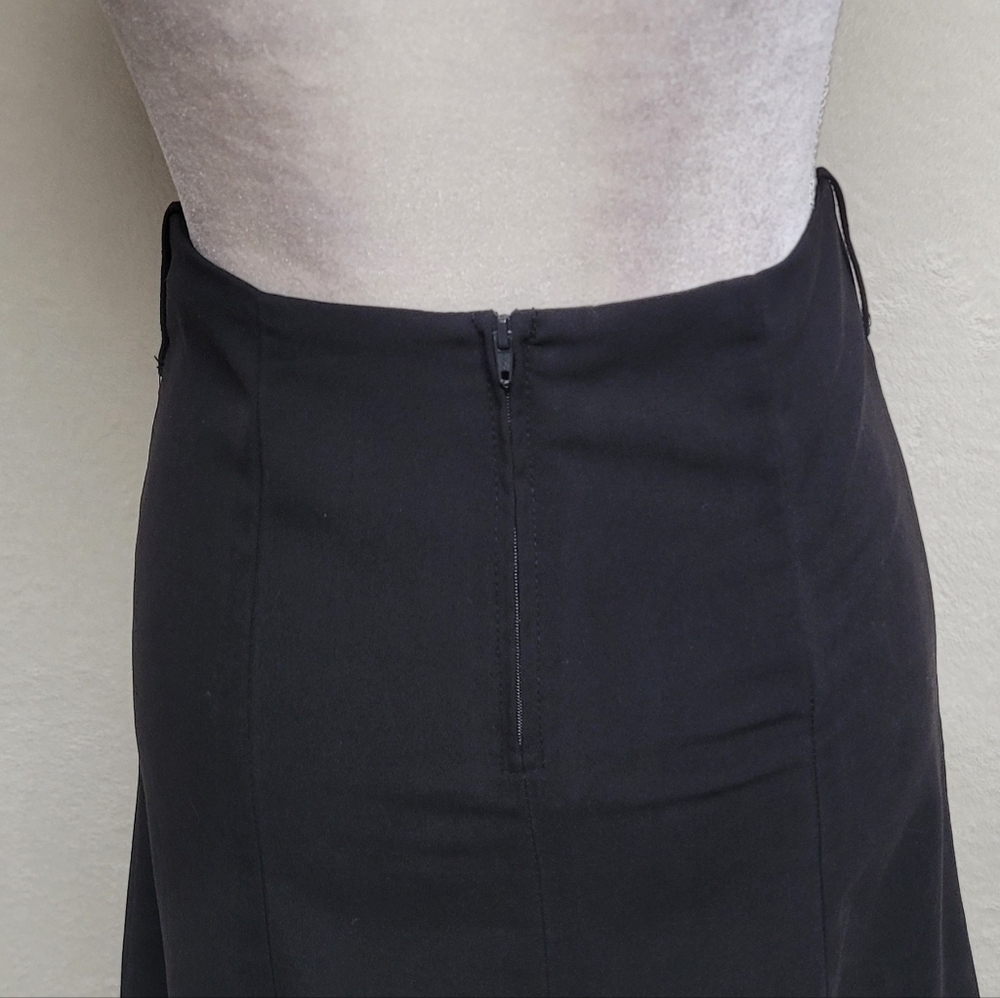 The Limited Rare Vintage Black Pinstripe Backless Halter Vest Flared Mini Skirt - Picture 14 of 15